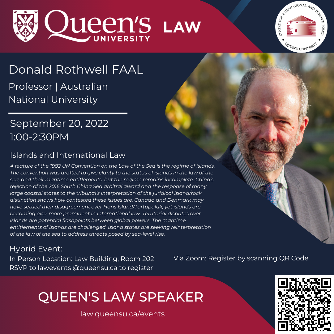 Queen's Law Speaker with Professor Donald Rothwell Queen's Law